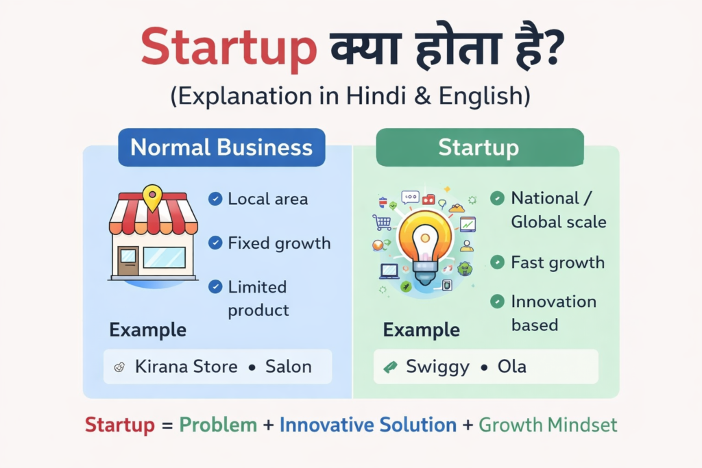 Startup kya hota hai aur business se kaise alag hai explained with examples